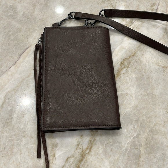 Vince Camuto Leather Bi-Fold Wallet | Dark Brown | Detachable Crossbody Strap - Picture 1 of 9